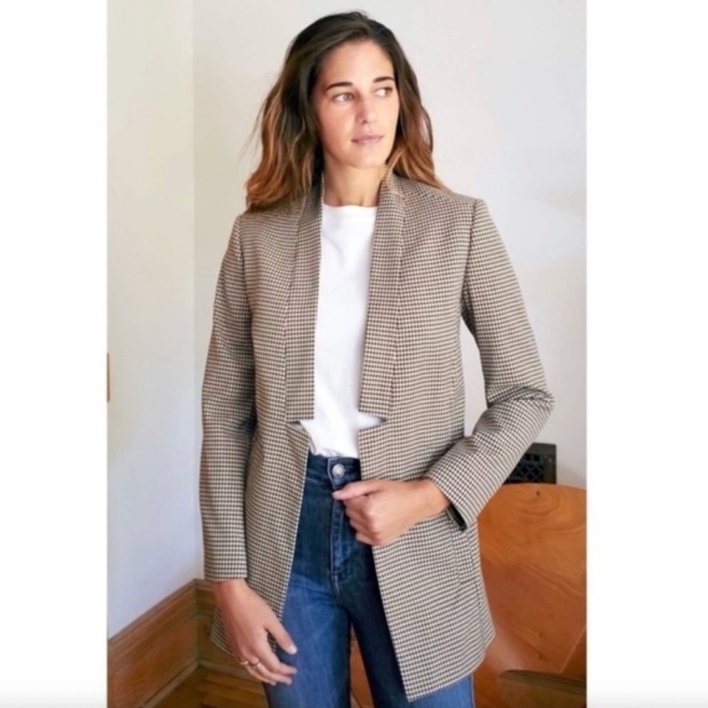 AYR the Coup Blazer Jacket Check Wool Blend